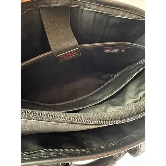 Tumi T-Pass Organizer Brief Soft Napa Leather Laptop Expandable Bag PERSONALIZED - Picture 13 of 16